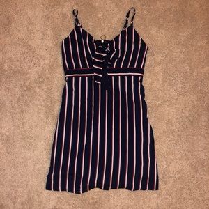 Navy/Red/White Striped Mini Dress
